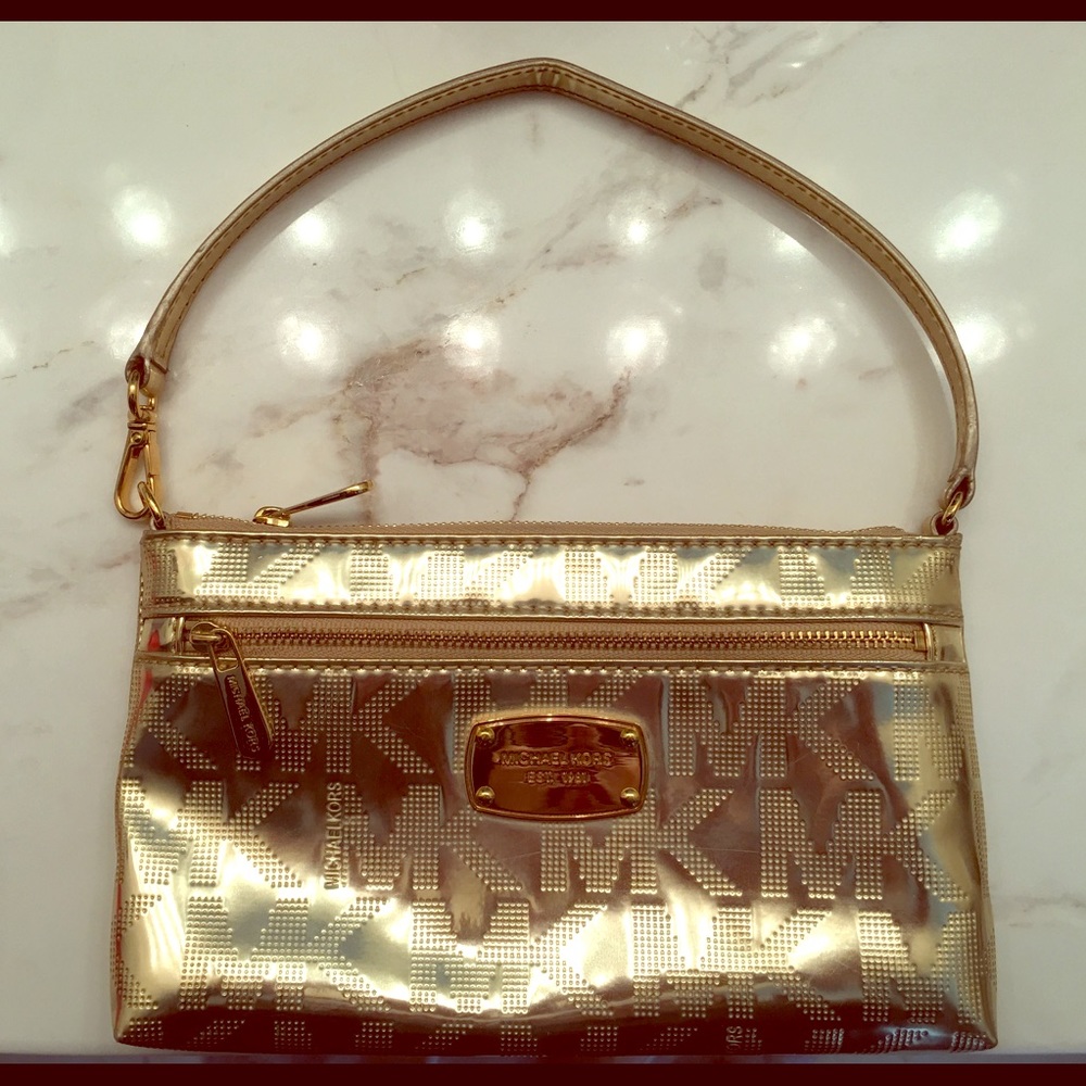 Michael Kors gold clutch